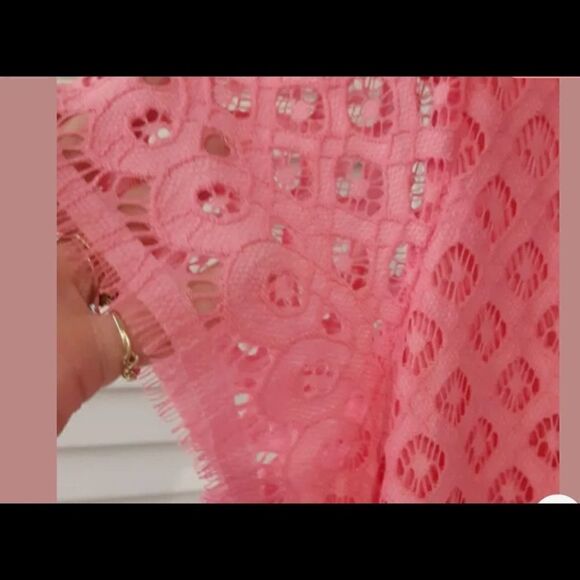 Isaac Mizrahi bright pink lace dress size L - Picture 5 of 5
